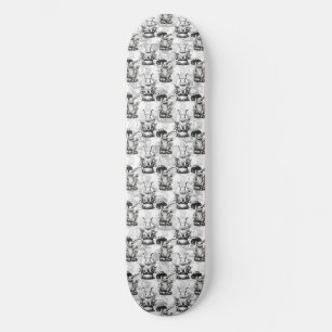 Minimalistisch paddenstoel konijn patroon ontwerp persoonlijk skateboard