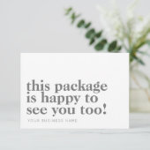 Minimalistisch pakket Blij om u te zien Grey Busin Bedankkaart (Staand voorkant)