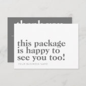 Minimalistisch pakket Blij om u te zien Grey Busin Bedankkaart (Voorkant / Achterkant)