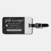 Minimalistisch pakket dat je gebruikt om de datum  bagagelabel (Voorkant horizontaal)