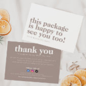 Minimalistisch pakket leuk je te zien beige zakeli bedankkaart