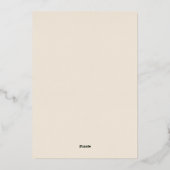 Minimalistisch palmboom Roos Gold beige Weddenscha Folie Uitnodiging (Achterkant)