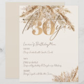 Minimalistisch Pampas Gold 30e verjaardagsfeestje  (Voorkant / Achterkant)
