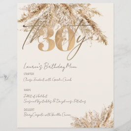 Minimalistisch Pampas Gold 30e verjaardagsfeestje 