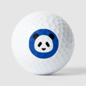 Minimalistisch Panda Patroon - Kobalt Blue Golfballen (Voorkant)