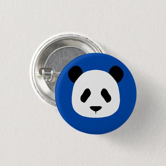 Minimalistisch Panda Patroon - Kobalt Blue Ronde Button 3,2 Cm (Voorkant /achterkant)