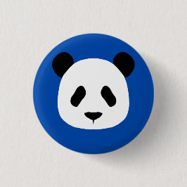 Minimalistisch Panda Patroon - Kobalt Blue Ronde Button 3,2 Cm