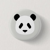 Minimalistisch Panda-patroon - Licht grijs Ronde Button 3,2 Cm (Voorkant)
