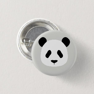 Minimalistisch Panda-patroon - Licht grijs Ronde Button 3,2 Cm