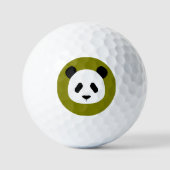 Minimalistisch Panda Pattern - Olijfgroen Golfballen (Voorkant)