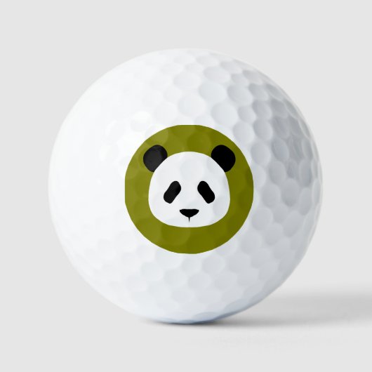 Minimalistisch Panda Pattern - Olijfgroen Golfballen (Voorkant)