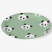 Minimalistisch Panda Pattern - Sage Green