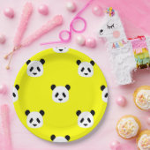 Minimalistisch pandandapatroon - Geel Papieren Bordje (Feest)