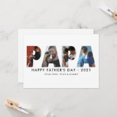 Minimalistisch PAPA Photo Collage Happy Vaderdag Kaart (Voorkant / Achterkant in situ)