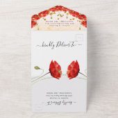 Minimalistisch papaverbruik all in one uitnodiging (Buitenkant)