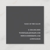 Minimalistisch papier beige donkergrijs haar Bobby Vierkante Visitekaartje (Achterkant)