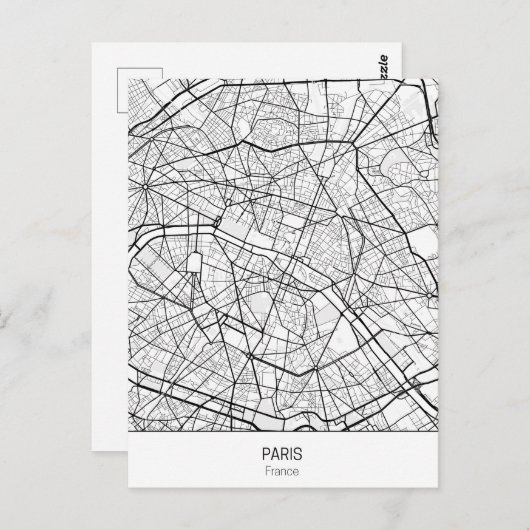 Minimalistisch Parijs Frankrijk Briefkaart (Voorkant / Achterkant)