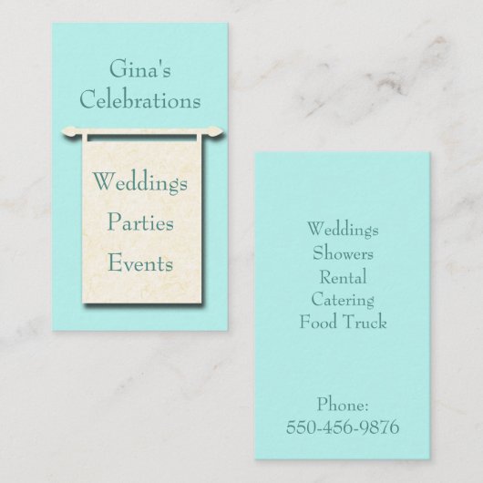 Minimalistisch Partij Planning Visitekaartje (Voorkant / Achterkant)