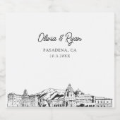 Minimalistisch Pasadena Bruiloft Custom Likeurfles Etiket (Enkel label)