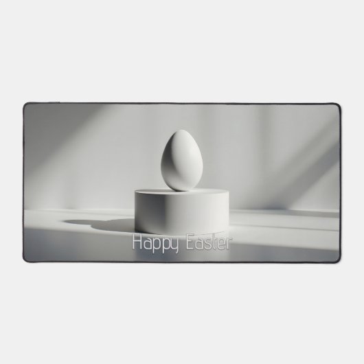 Minimalistisch Pasen Ei op Moderne Sokkel Bureaumat (Voorkant)