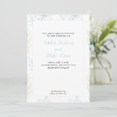Minimalistisch pastblauw en groen huwelijk kaart (Staand voorkant)
