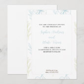 Minimalistisch pastblauw en groen huwelijk kaart (Voorkant / Achterkant)
