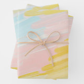 Minimalistisch pasteelolie Roze geel blauw Inpakpapier Vel (In situ)