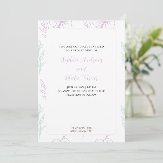 Minimalistisch pasteien voor Paars en groen veulen Kaart (Staand voorkant)