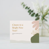 Minimalistisch pastel en goud Abstract nieuwjaar Feestdagenkaart (Staand voorkant)