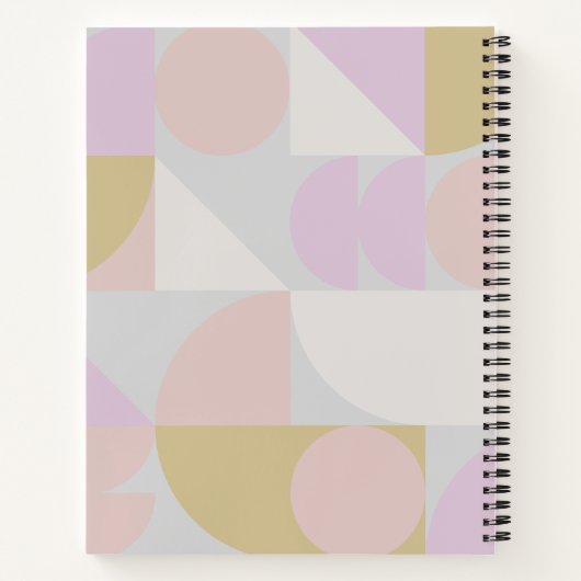 Minimalistisch pastel geometrisch gepersonaliseerd notitieboek (Achterkant)