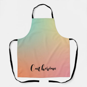 Minimalistisch pastel regenboog handschrift script schort