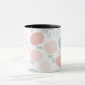Minimalistisch Pastel Roze Wit Bloemmotief Mok (Midden)