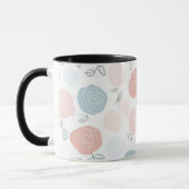 Minimalistisch Pastel Roze Wit Bloemmotief Mok (Links)