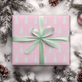 Minimalistisch pastelgroen boominpakpapier cadeaupapier