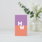 Minimalistisch pastelmonogram visitekaartje (Staand voorkant)