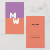 Minimalistisch pastelmonogram visitekaartje (Voorkant / Achterkant)