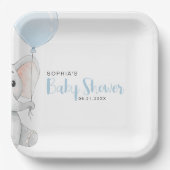 Minimalistisch pastelolifant Baby shower Papieren Bordje (Voorkant)