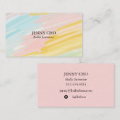 Minimalistisch pastelschildergetextureerd visiteka visitekaartje (Voorkant / Achterkant)