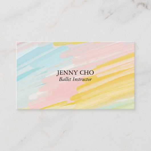 Minimalistisch pastelschildergetextureerd visiteka visitekaartje (Voorkant)