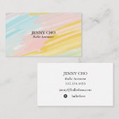 Minimalistisch pastelschildergetextureerd visiteka visitekaartje (Voorkant / Achterkant)