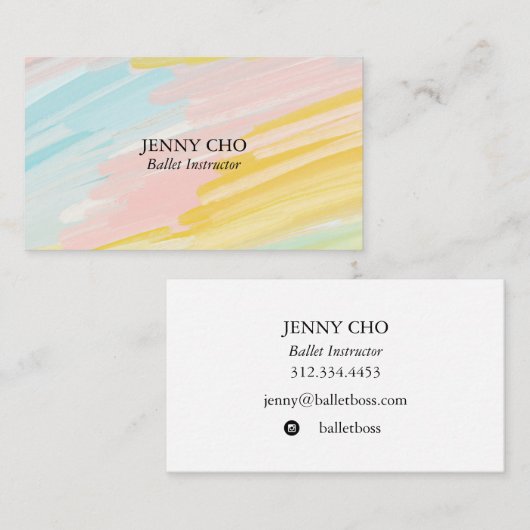 Minimalistisch pastelschildergetextureerd visiteka visitekaartje (Voorkant / Achterkant)