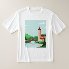 Minimalistisch pastorale landschap t-shirt