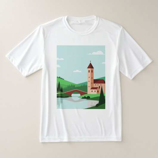 Minimalistisch pastorale landschap t-shirt (Laagn)