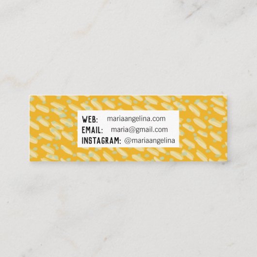 Minimalistisch patroon abstracte stippen en vlekke mini visitekaartje (Achterkant)