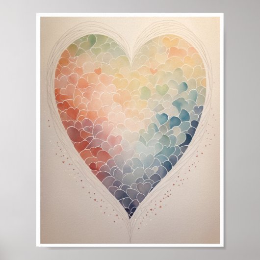 Minimalistisch patroon van onderling verbonden har poster (Voorkant)