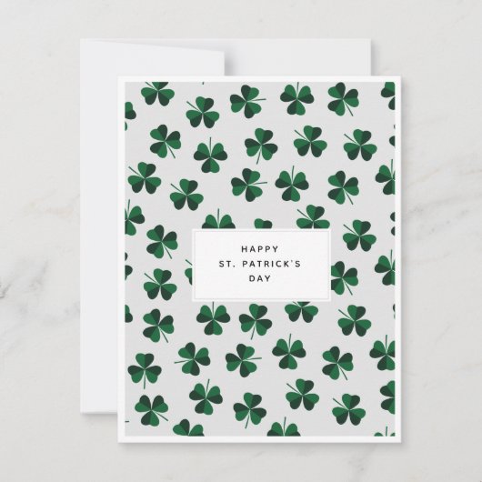 Minimalistisch Pattern St. Patrick's Day Card Feestdagenkaart (Voorkant)