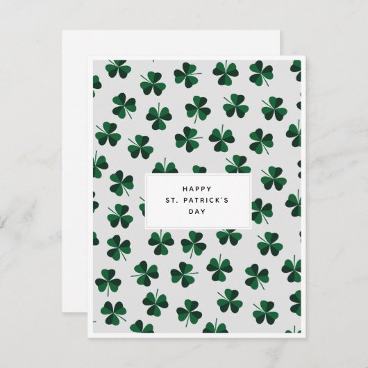 Minimalistisch Pattern St. Patrick's Day Card Feestdagenkaart (Voorkant / Achterkant)