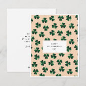 Minimalistisch Pattern St. Patrick's Day Card Feestdagenkaart (Voorkant / Achterkant)