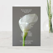 Minimalistisch Peace Lily dubbelgevouwen rouwprogr (Achterkant)