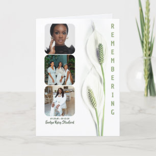 Minimalistisch Peace Lily dubbelgevouwen rouwprogr